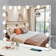 LED Vanity Mirror 50x42cm with Dimmable Touch Lights & 3 Color Modes