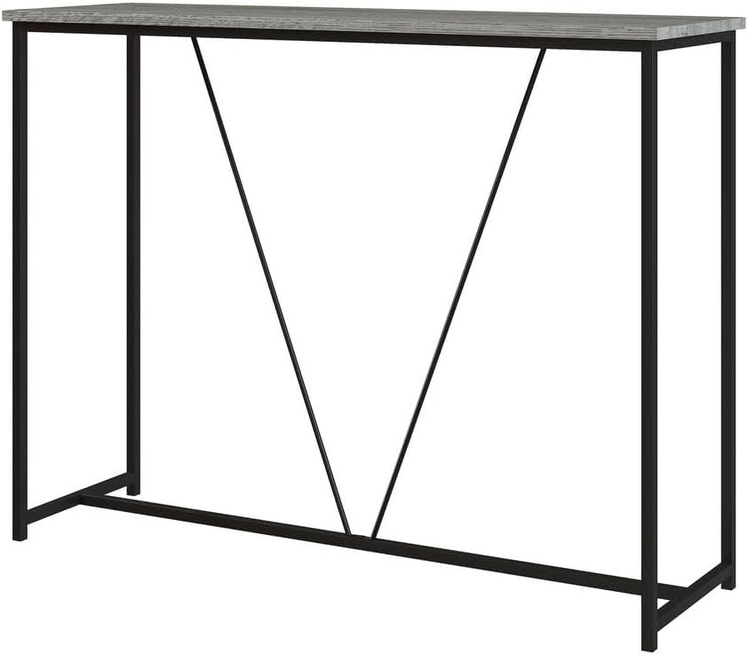 Modern Slim Entryway Console Table with Display Shelf, 100cm, Ash Grey
