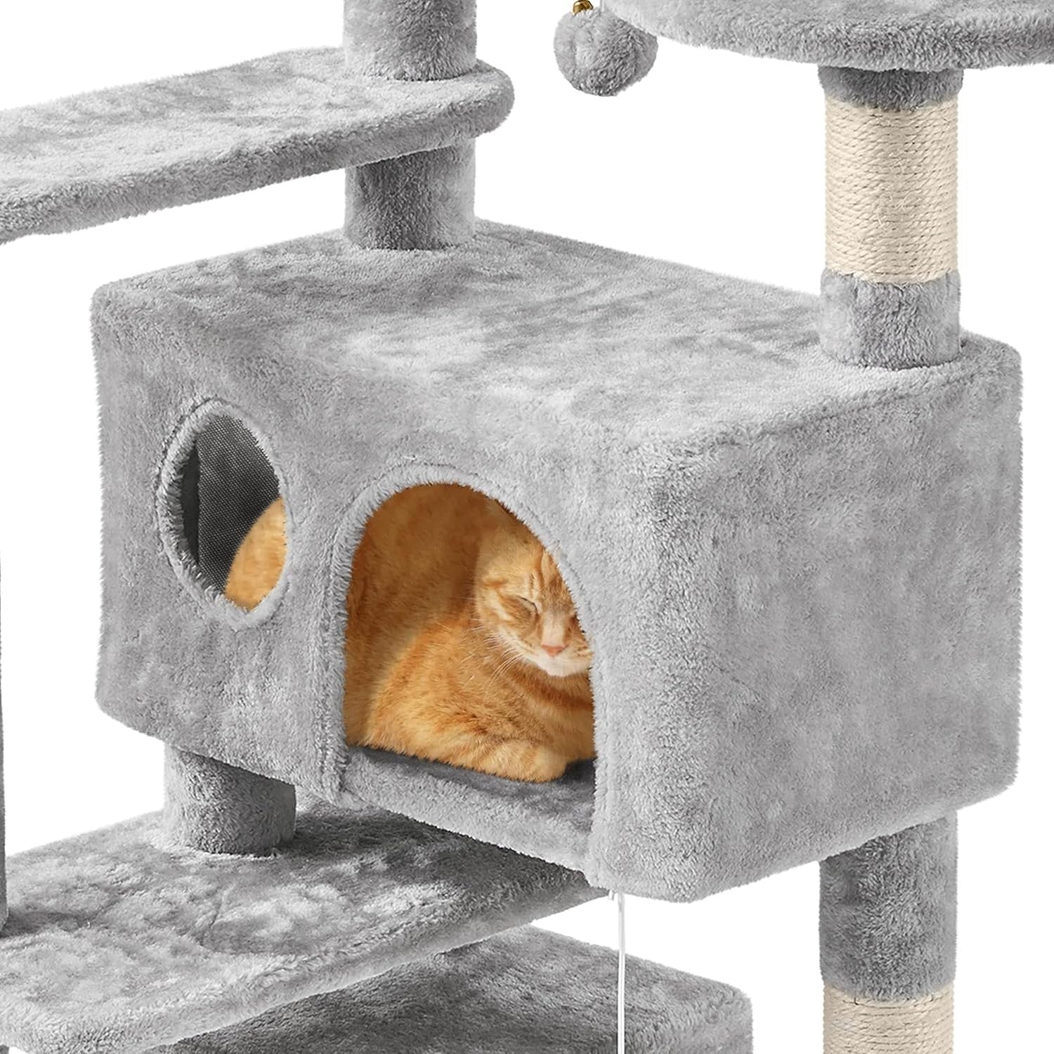 Large Cat Tree 144.5cm Multi Level Tower With Condos Scratching Posts