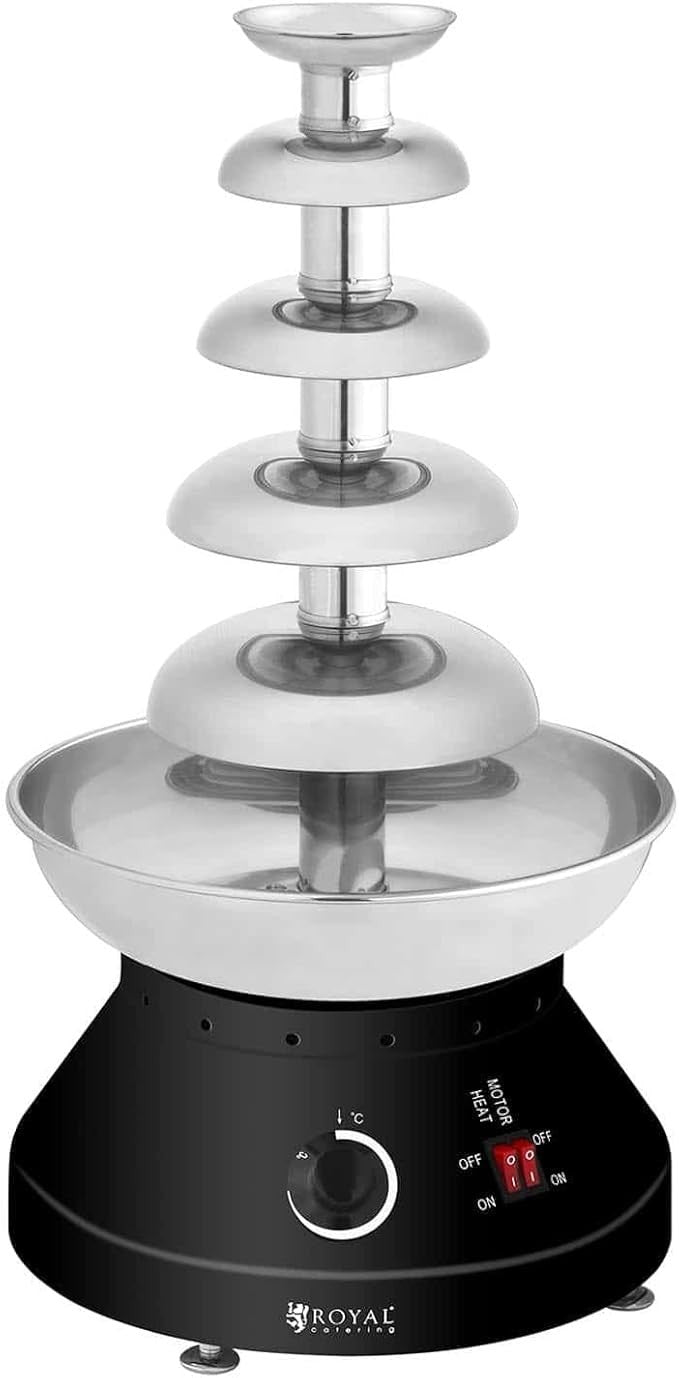 5 Tier Chocolate Fountain Machine 4L Commercial Fondue 250W Steel