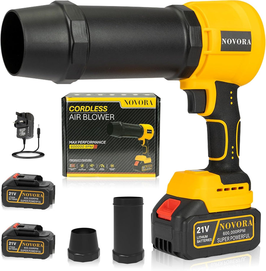 Cordless Leaf Blower 21V High Speed Motor Dual Batteries Digital Display