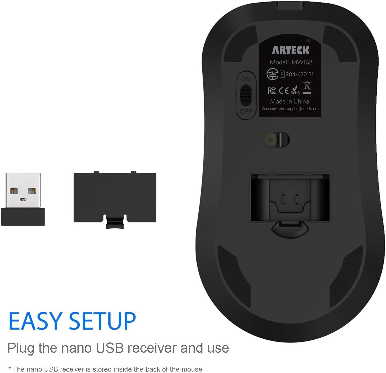 Wireless Rechargeable Mouse Silent Click 2.4G USB Ergonomic PC Laptop