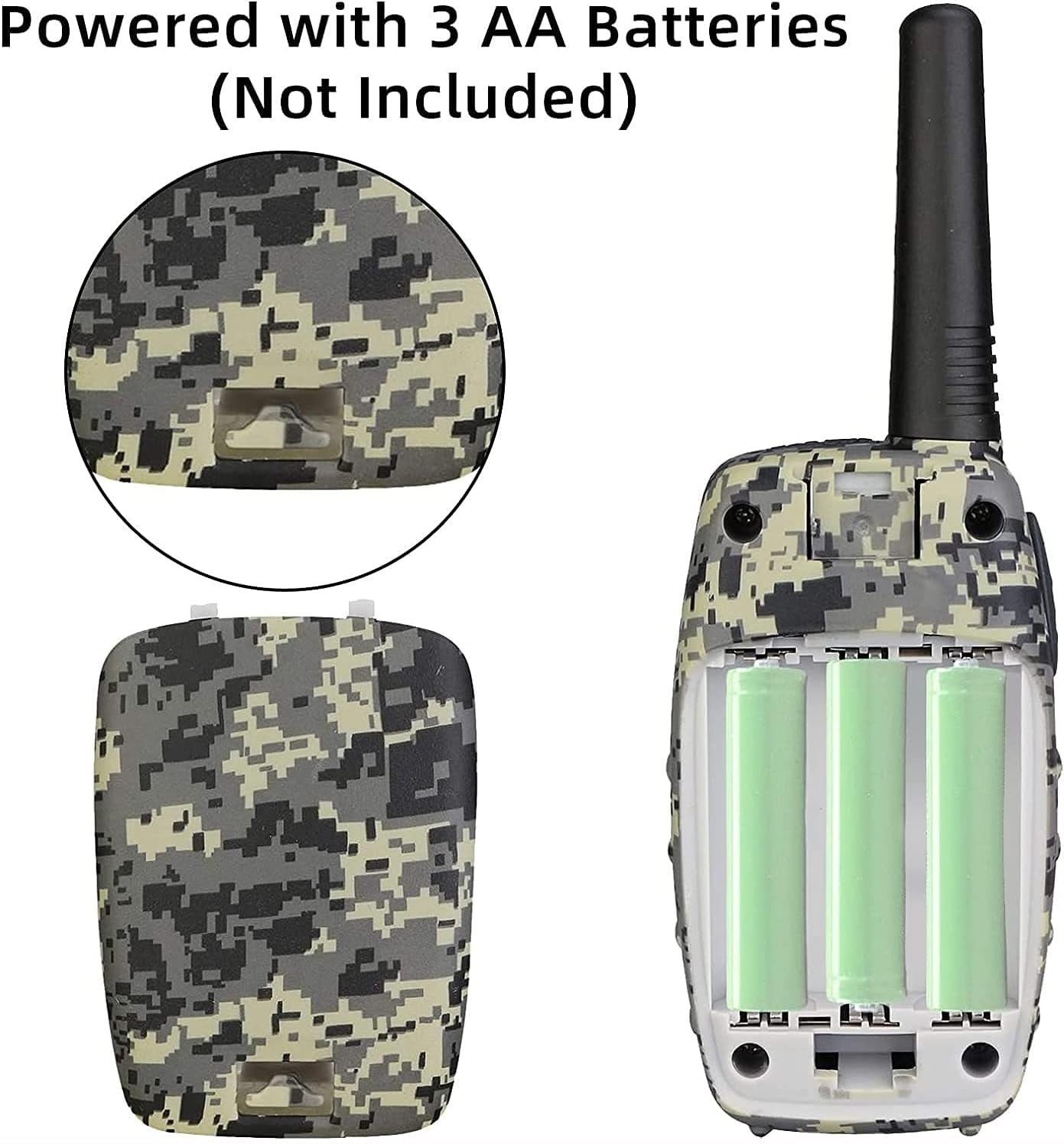 Kids Walkie Talkies Long Range 8CH VOX 2 Way Radio Pair Camouflage