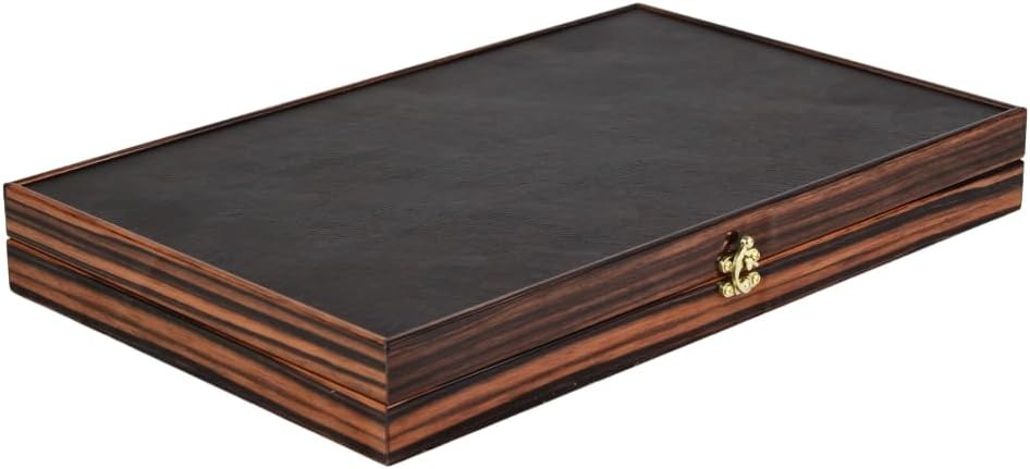 24 Inch Leather Backgammon Set Large Folding Board Luxury Classic Game