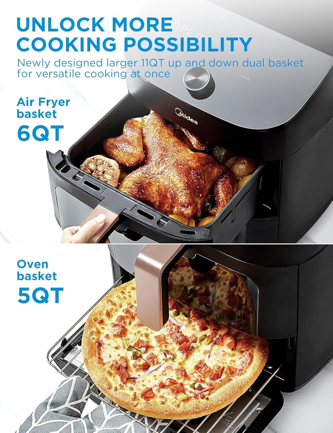 11L Dual Zone Smart Air Fryer Oven | Wi-Fi & Alexa | 10-in-1 Functions | Max