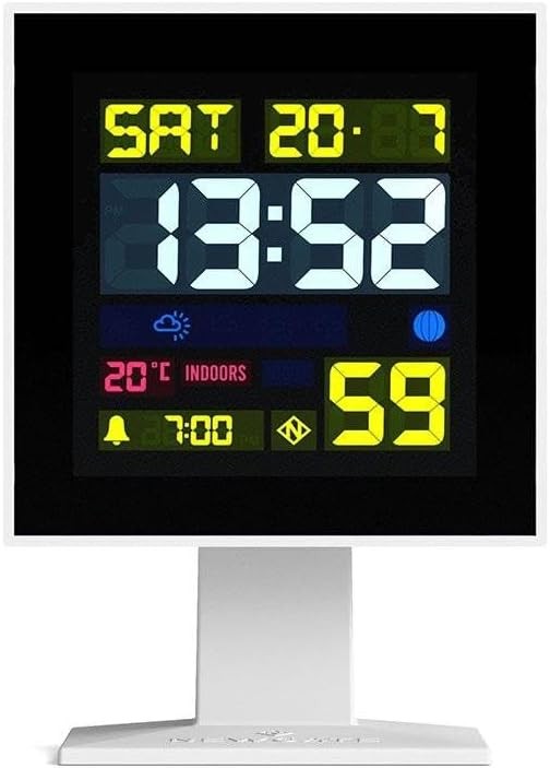 Digital Alarm Clock Large LCD Retro Square Desk Bedside Time Display