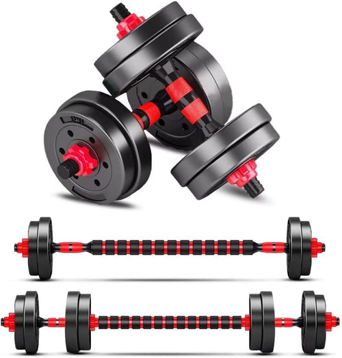 Adjustable Dumbbell Barbell Set 15KG Home Gym Training Weights