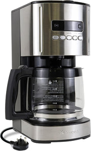12-Cup Filter Coffee Machine 1.8L Digital Timer Auto Shut-Off Stainless