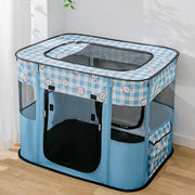 Foldable Portable Dog Playpen Pet Tent Fence Indoor Outdoor Puppy Cat Large Blue