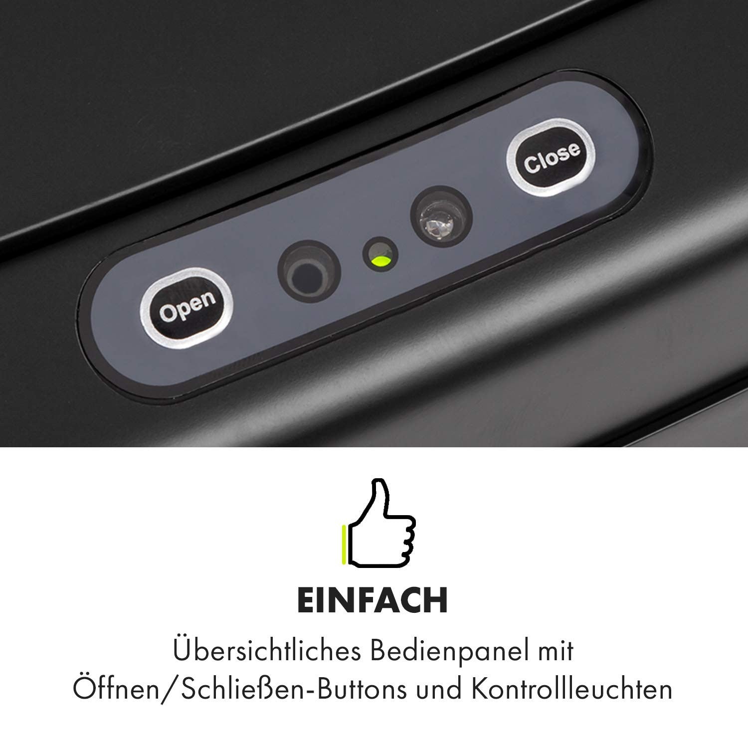50L Motion Sensor Kitchen Bin Black Touchless Soft Close