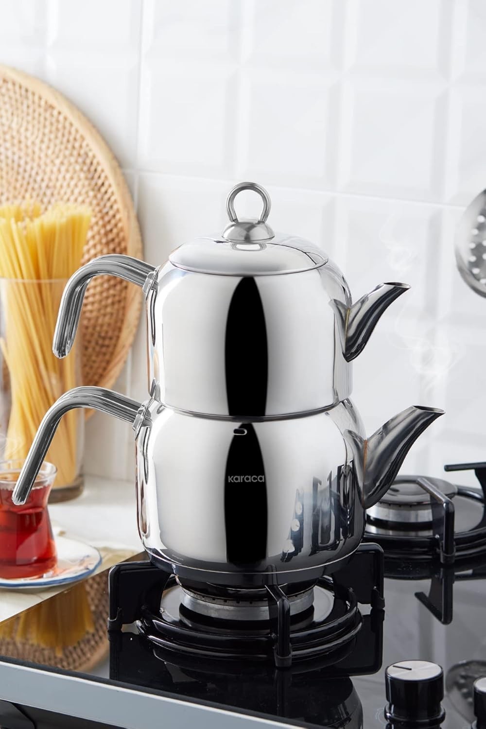 Stainless Steel Turkish Tea Maker Teapot Set 3.3L Induction Kettle