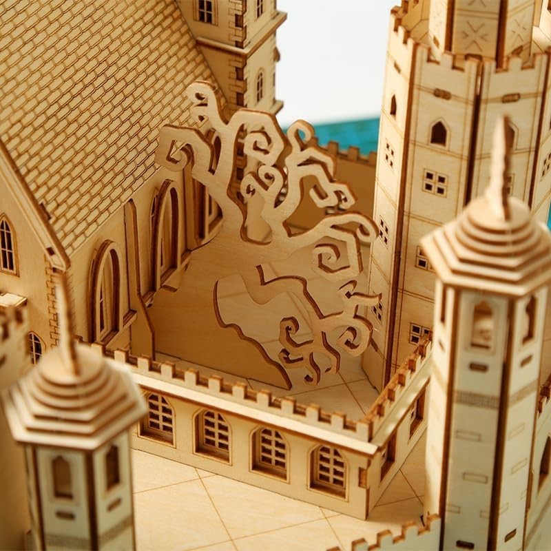 3D Wooden Castle Puzzle Kit – DIY Architecture Model, 234 PCS for Adults