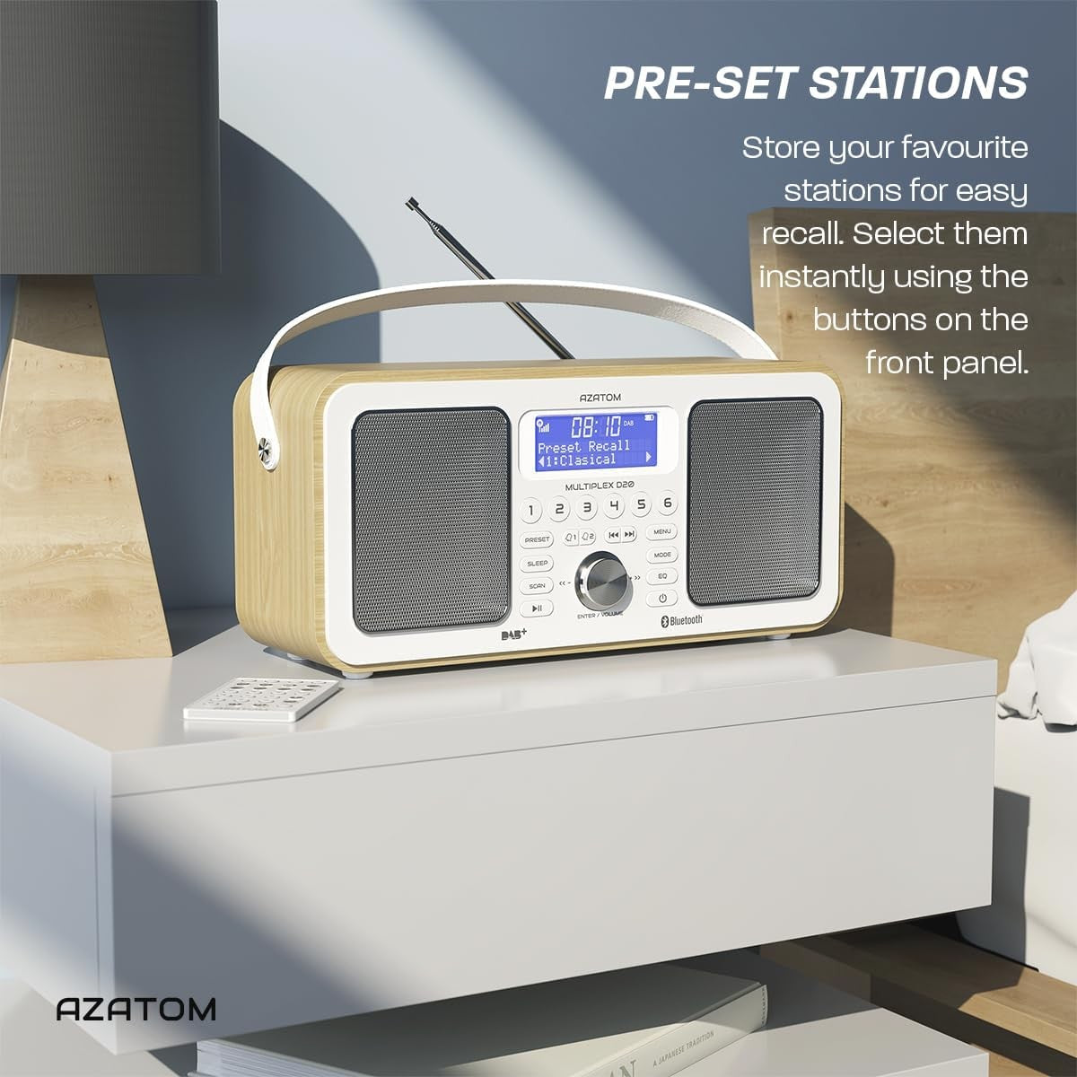 DAB DAB+ FM Portable Digital Radio Bluetooth Rechargeable Dual Alarm