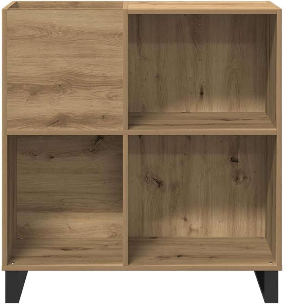 Oak Media Storage Cabinet with Shelves & Metal Legs – 89cm Wide Unit