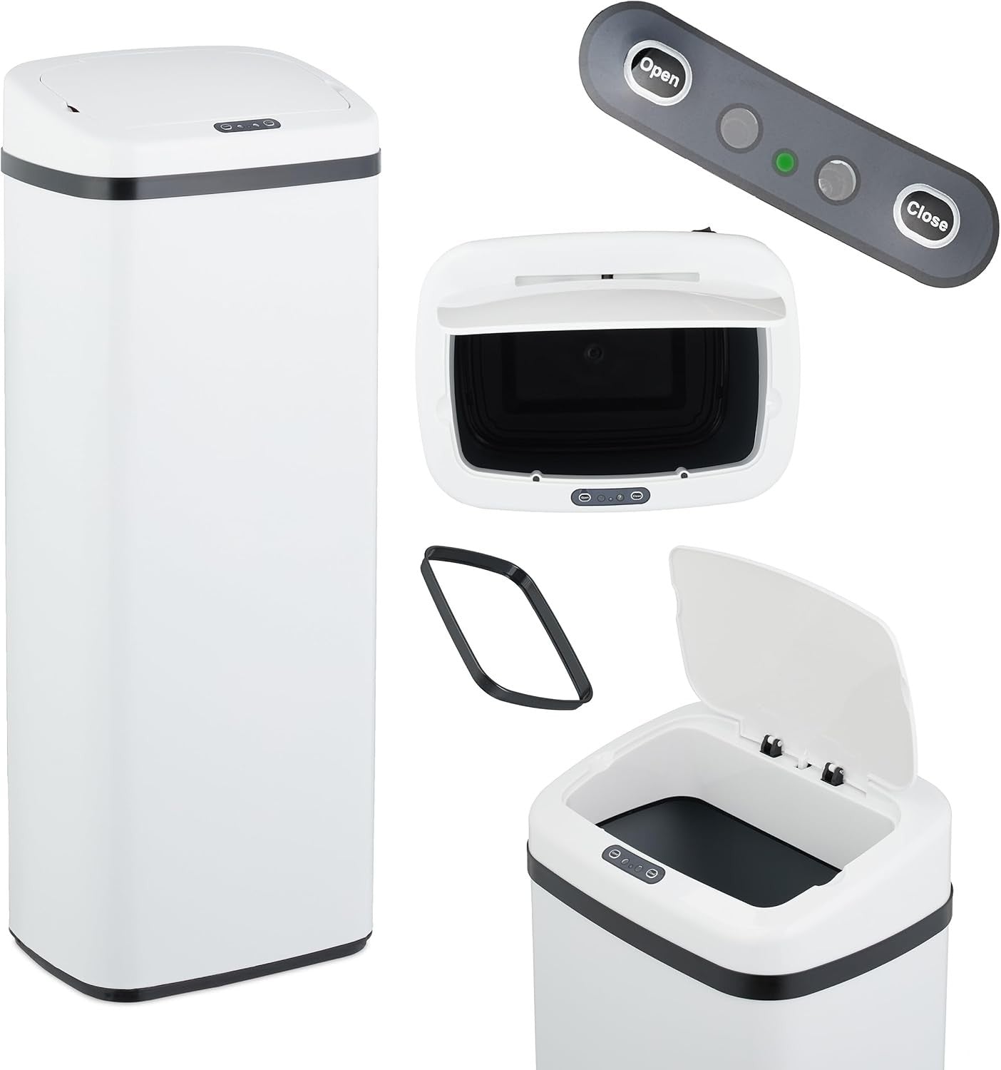50L Touchless Kitchen Bin Sensor Automatic Electric Lid White