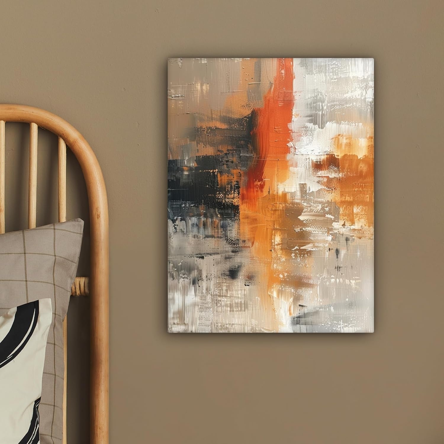 Abstract Gold Grey Canvas Wall Art 30x40cm Framed Modern Print