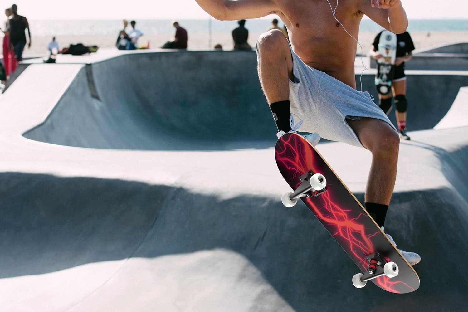 31" Red Skateboard for All Ages | 7-Layer Maple Deck | ABEC-11 Bearings