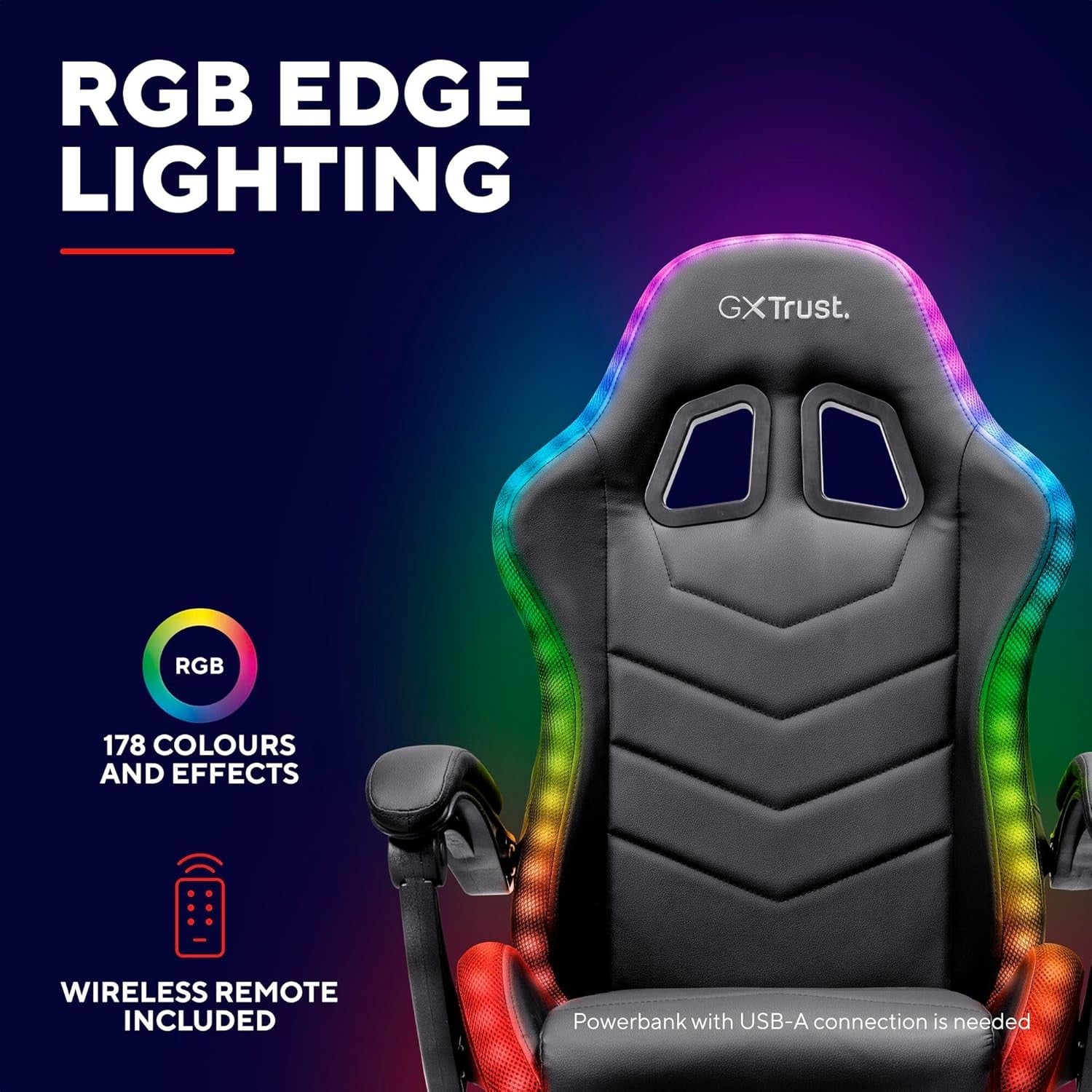 RGB LED Gaming Chair High Back Swivel PU Leather Black