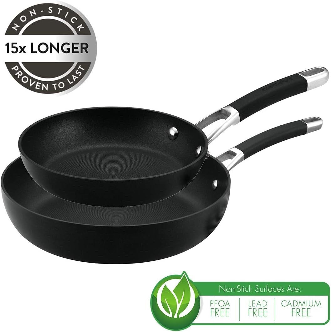 2pcs Black Non Stick Frying Pan Set – 20cm & 28cm Induction Dishwasher Safe