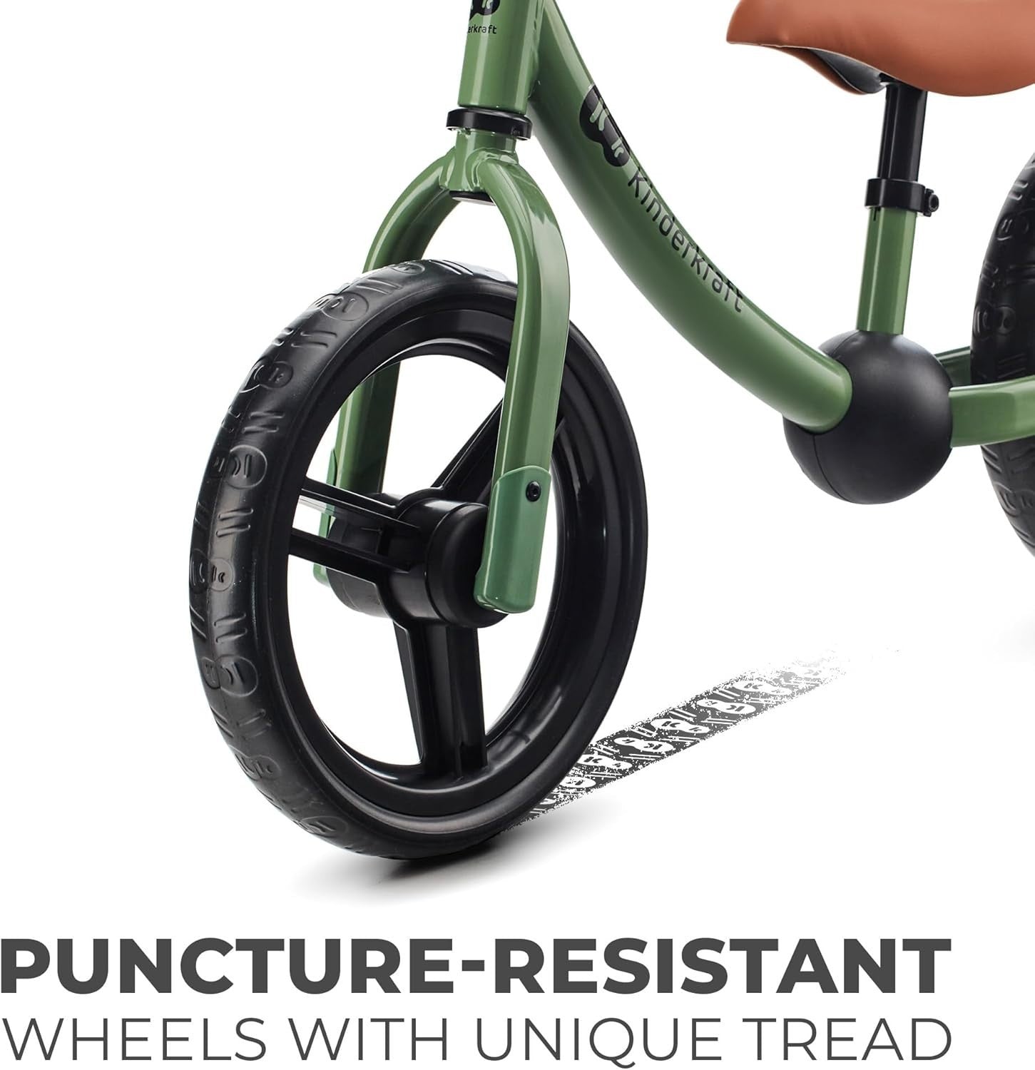 Kids Balance Bike 12in No Pedal Bicycle Adjustable Seat Bell Green