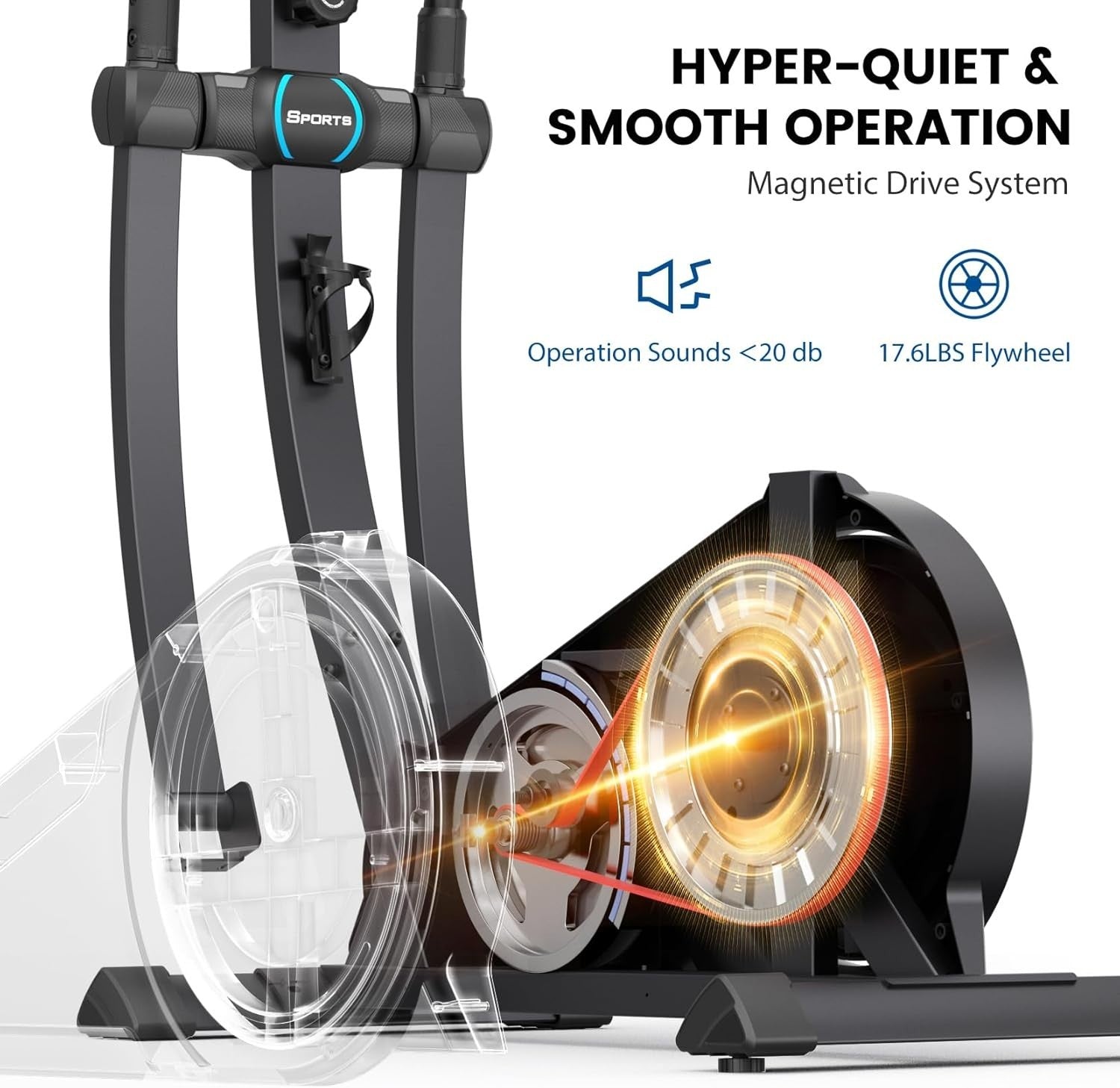 Magnetic Elliptical Cross Trainer for Home with LCD & 16 Resistance Levels