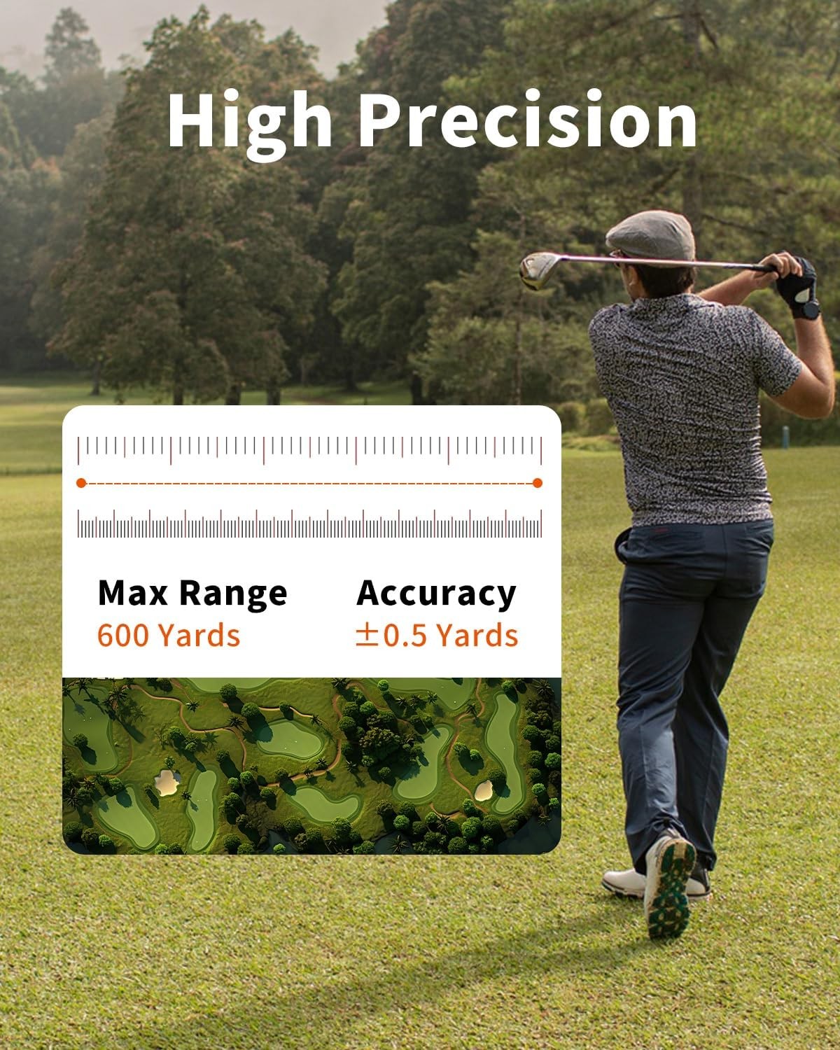 Golf Laser Rangefinder 1000 Yards Slope Angle Flag Lock Vibration