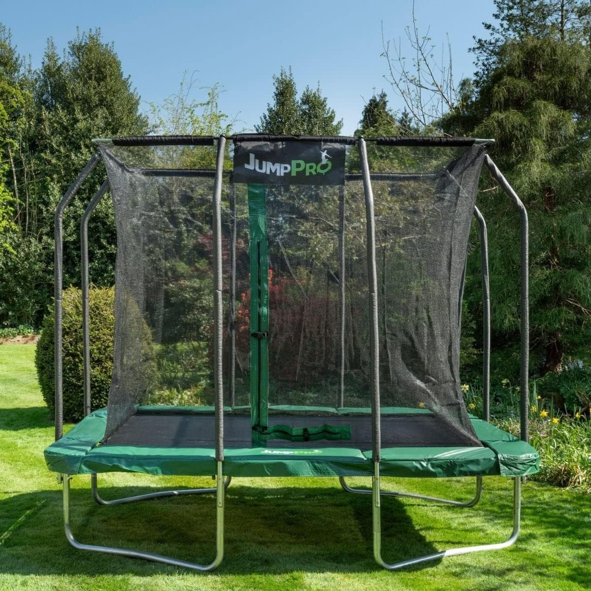 Rectangular Garden Trampoline with Inner Safety Enclosure Net & Zip