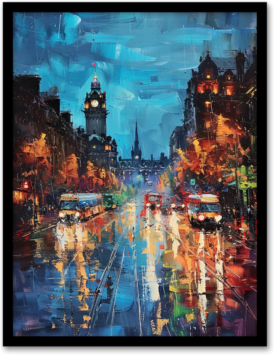 Edinburgh Princes Street Framed Wall Art Print A4 Cityscape Decor