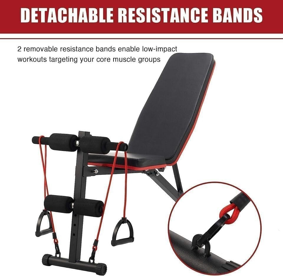 Incline Folding Weight Training Bench Heavy Duty Strength Home Gym