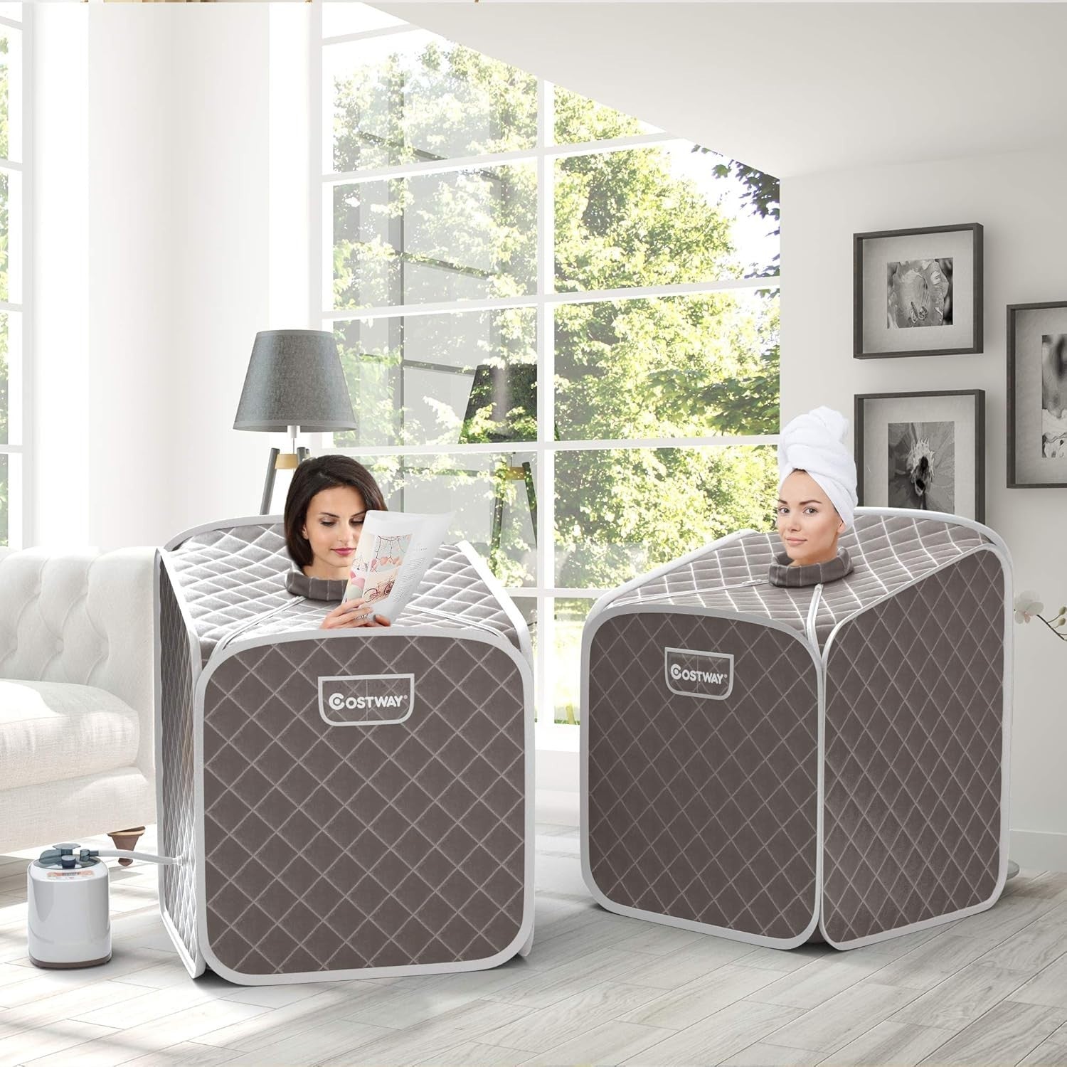 Portable Steam Sauna Tent – Full Body Spa w/ Chair, Foot Roller & Remote