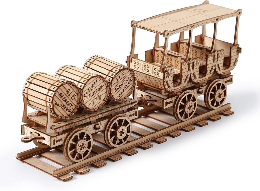 3D Wooden Mechanical Wine Barrel Truck Puzzle – DIY Model Kit, 278 PCS