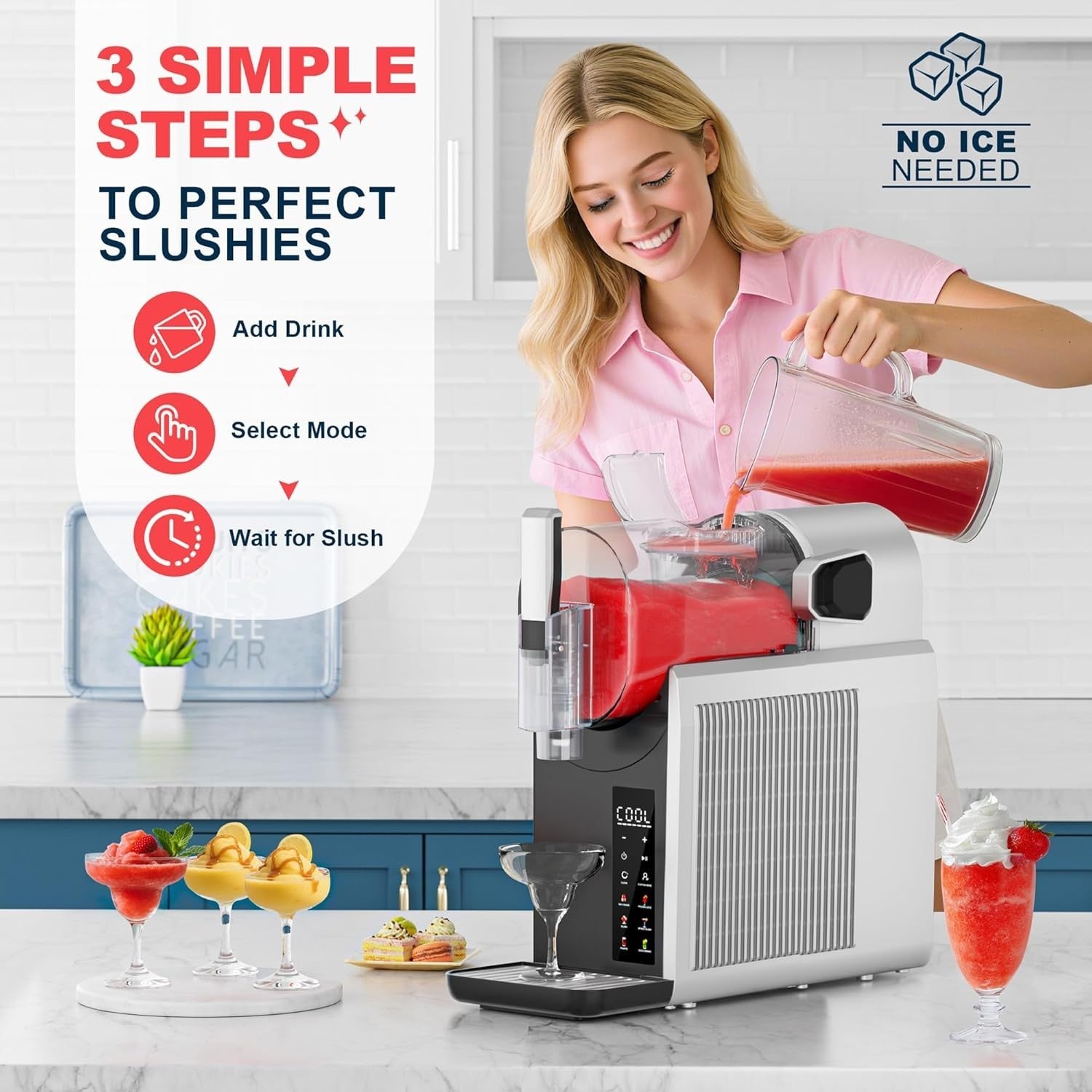 2L Slush Machine No Ice Rapid Chill 6 Presets Frozen Drinks Maker