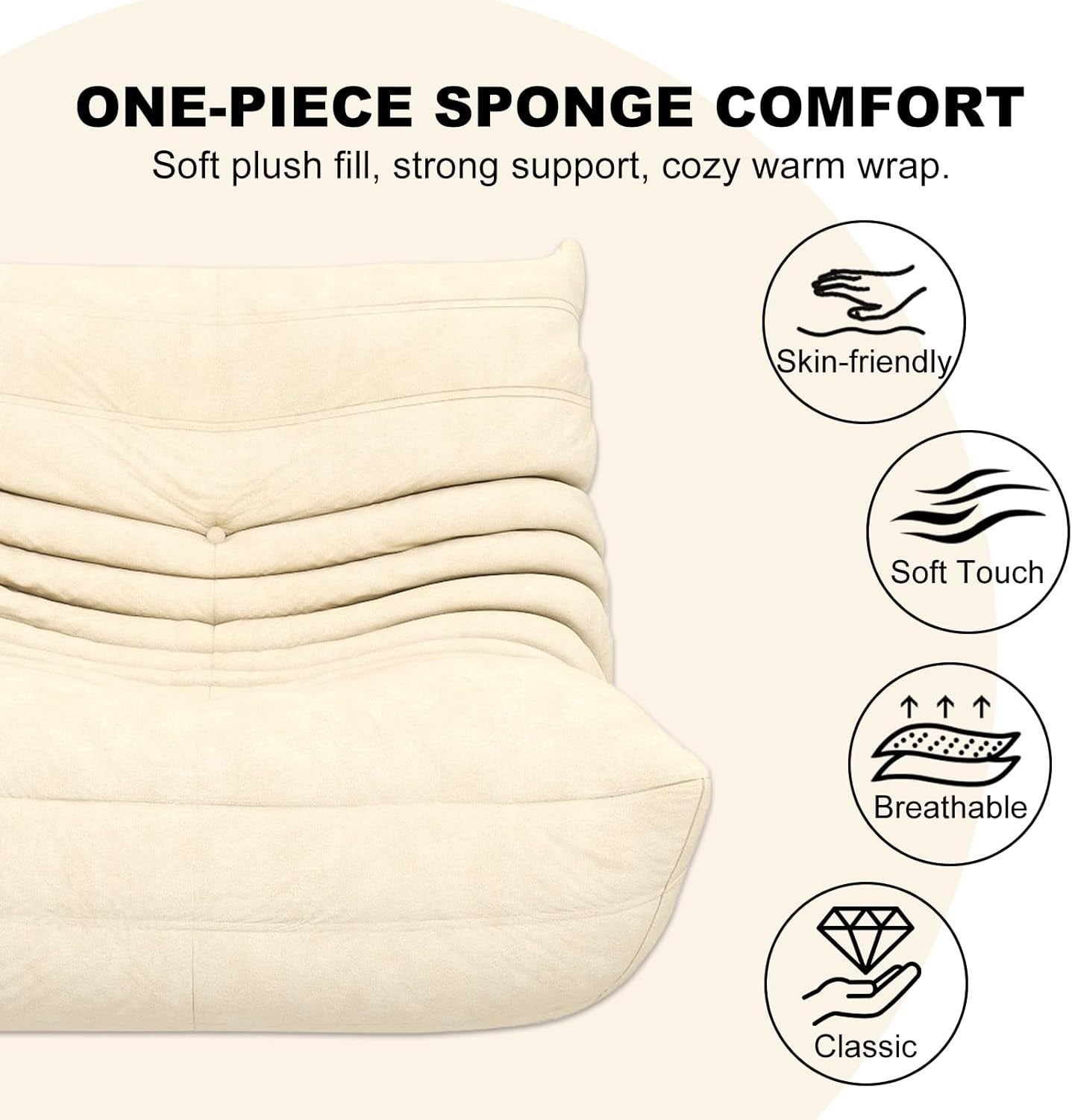Luxury Waterproof Adult Bean Bag Chair for Living Room, Gaming & Reading