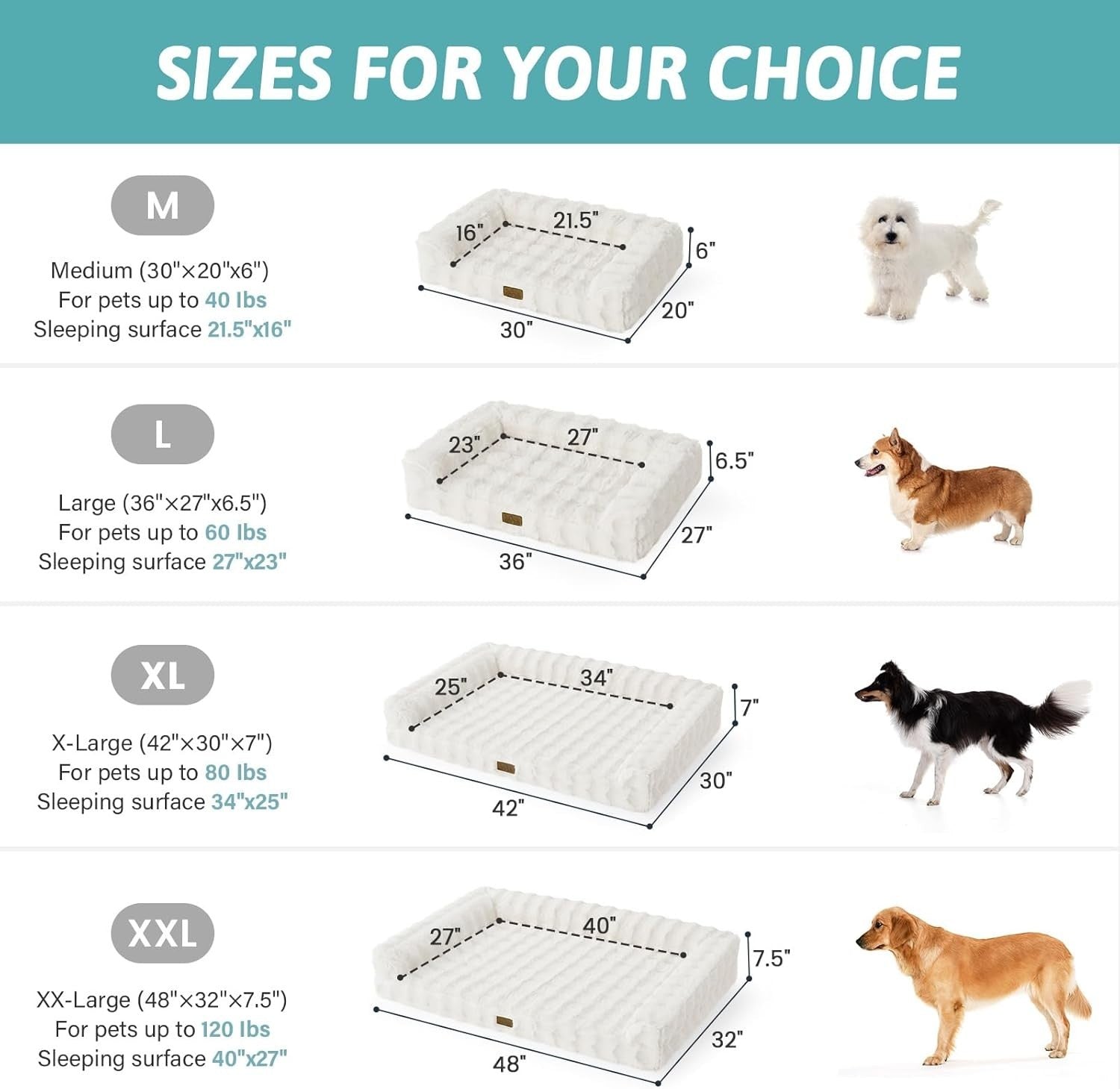 Large Orthopedic Dog Bed Sofa 91x68cm Washable U Shape