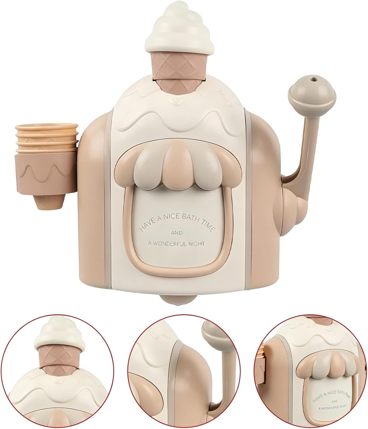 Bath Bubble Ice Cream Maker Foam Bath Toy with Suction Cup