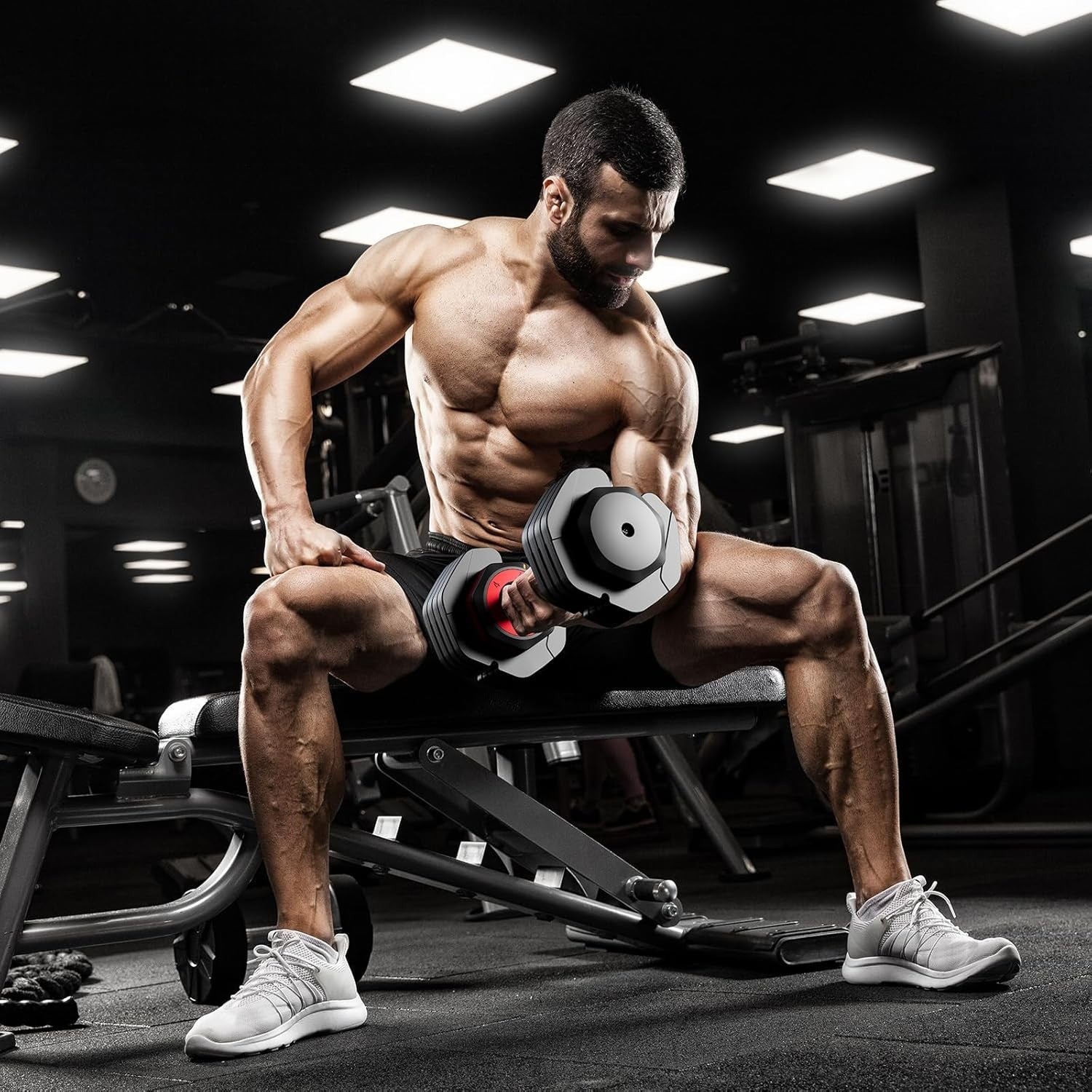 11kg Adjustable Dumbbell Single 5-in-1 One-Hand Dial Non-Slip Home Gym