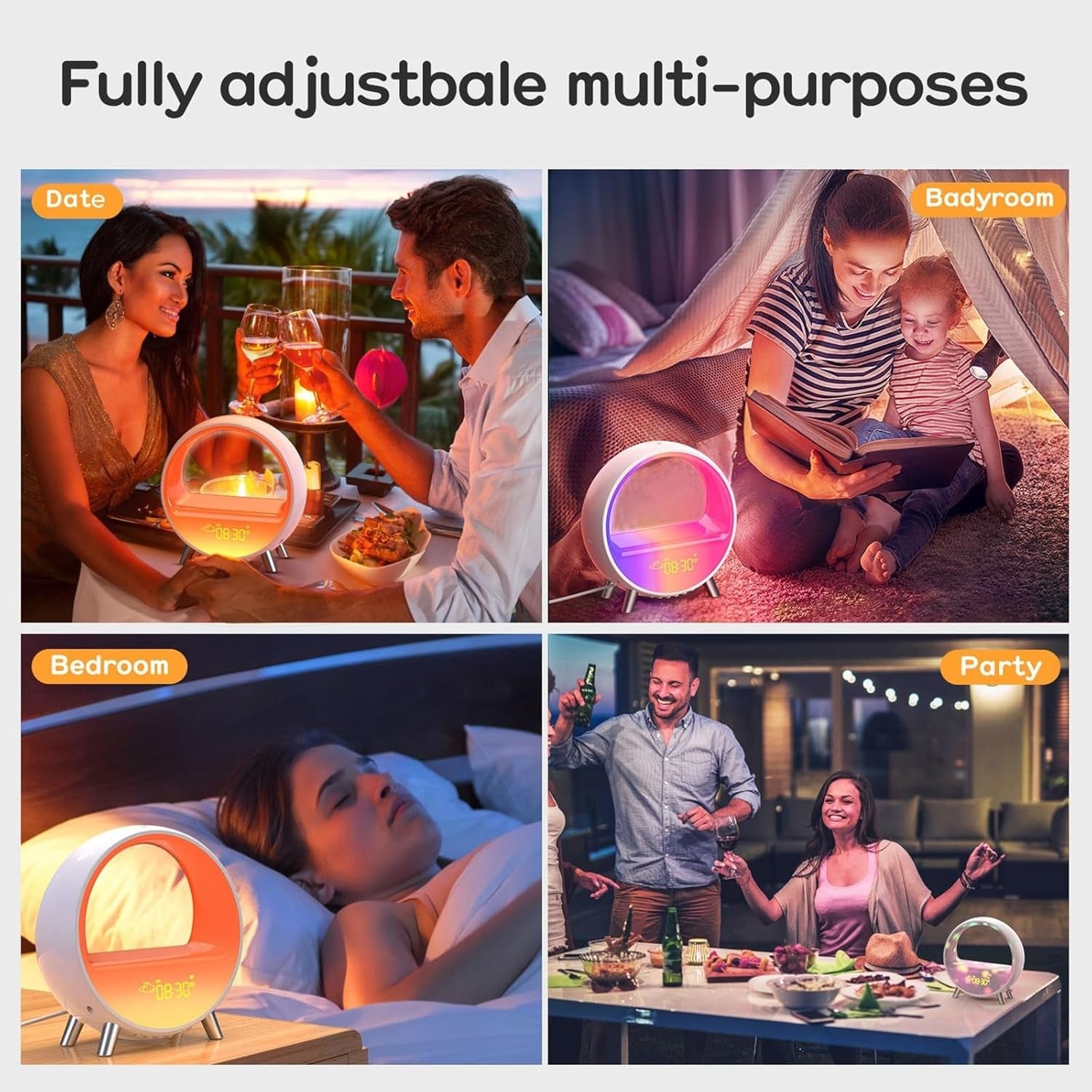 Sunrise Alarm Clock Wake Up Light White Noise Dual Alarm Sleep Timer