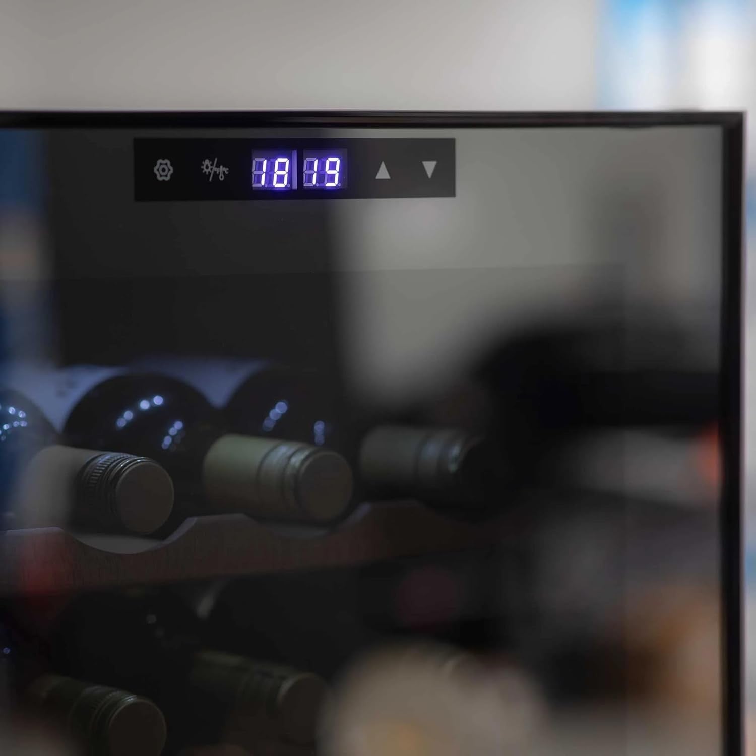 55 Bottle Dual Zone Wine Cooler Fridge Touch Screen LED Glass Door Black