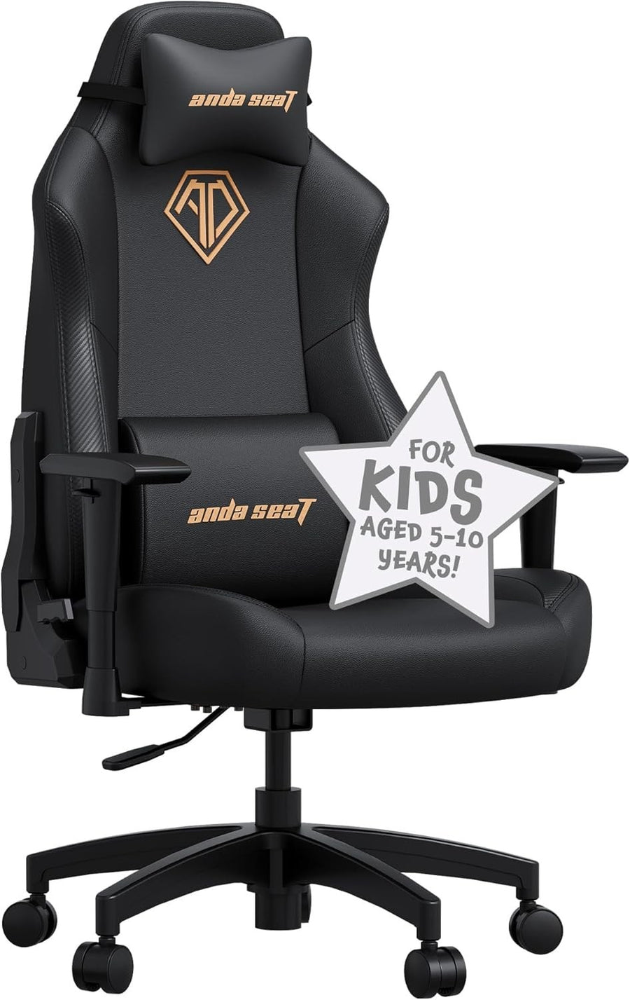 Kids Gaming Chair Reclining Ergonomic Desk Seat w/ Lumbar Pillow