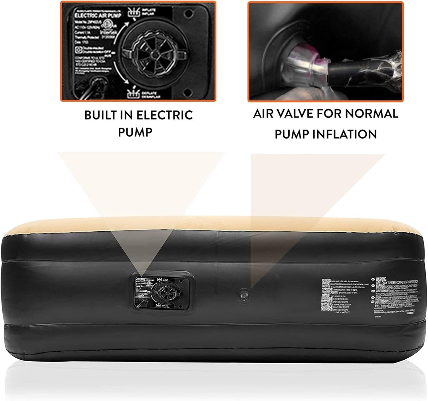 High Raised Inflatable Air Mattress with Built-In Electric Pump – Quick Inflate