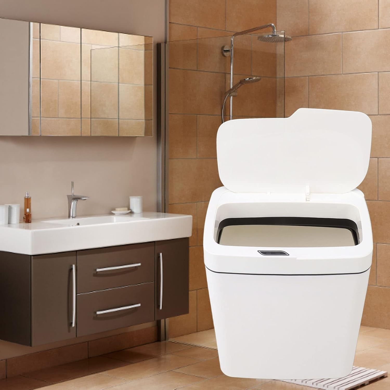 18L Automatic Motion Sensor Bathroom Bin Waterproof White