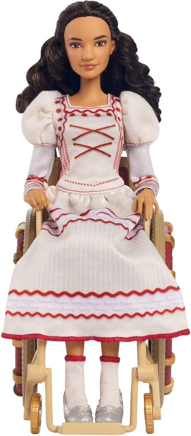 Magic Fashion Doll with Wheelchair Poseable Ballroom Dress Curly Hair