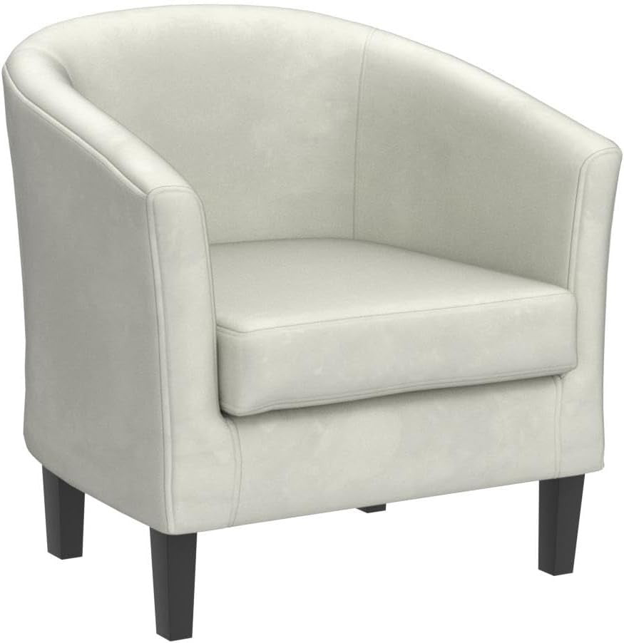 Grey Velvet Tub Chair Armchair Accent Seat for Lounge Dining Bedroom Café