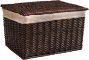 Large Wicker Laundry Hamper with Lid & Liner – Dark Coffee Bedroom Bathroom Stor