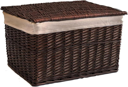 Large Wicker Laundry Hamper with Lid & Liner – Dark Coffee Bedroom Bathroom Stor