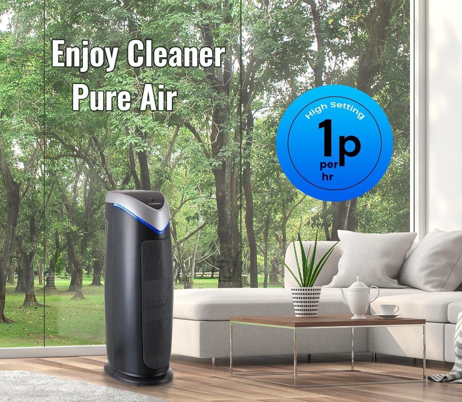 HEPA Air Purifier UV Ioniser Large Room Allergy Pet Smoke Filter