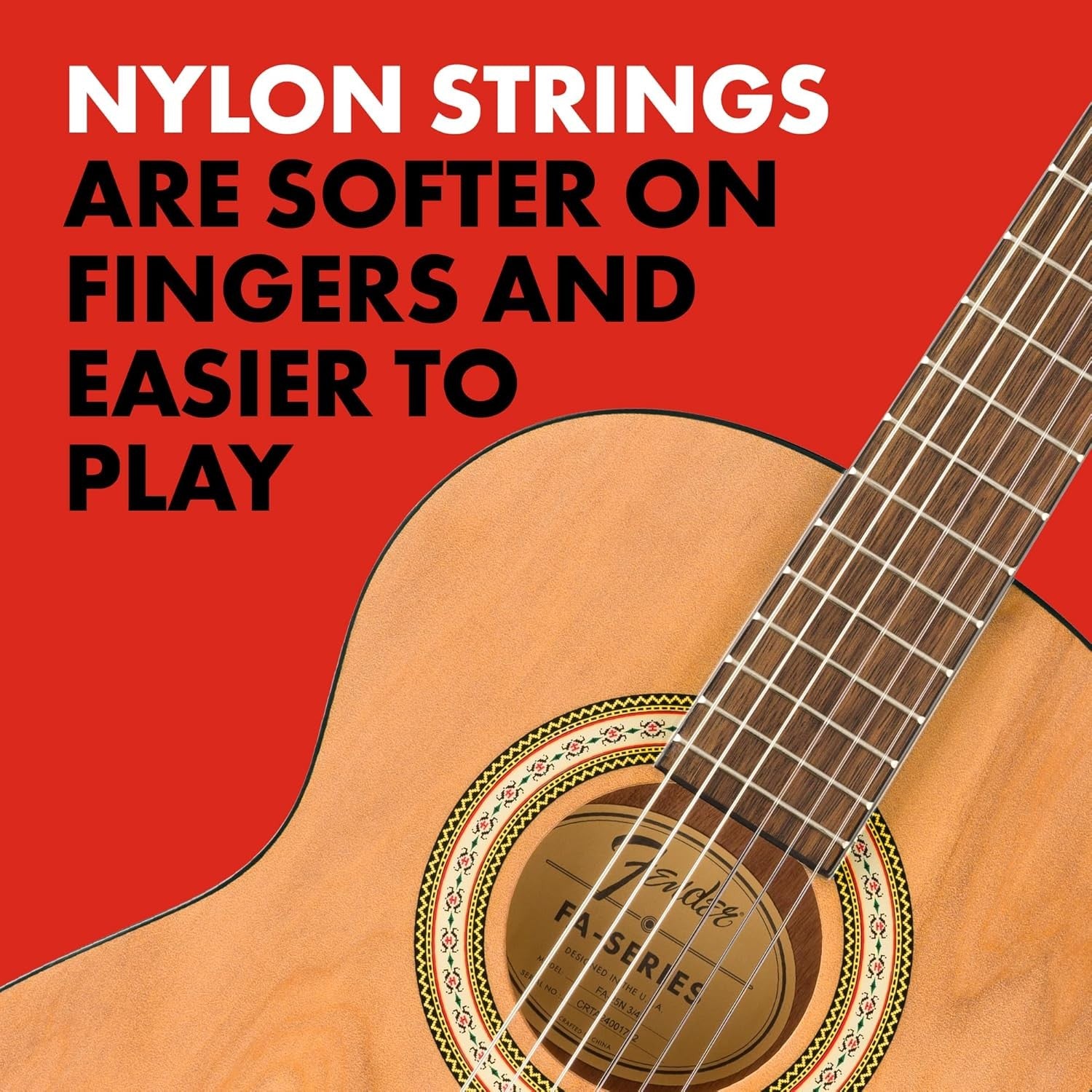 3/4 Classical Acoustic Guitar Nylon String Natural