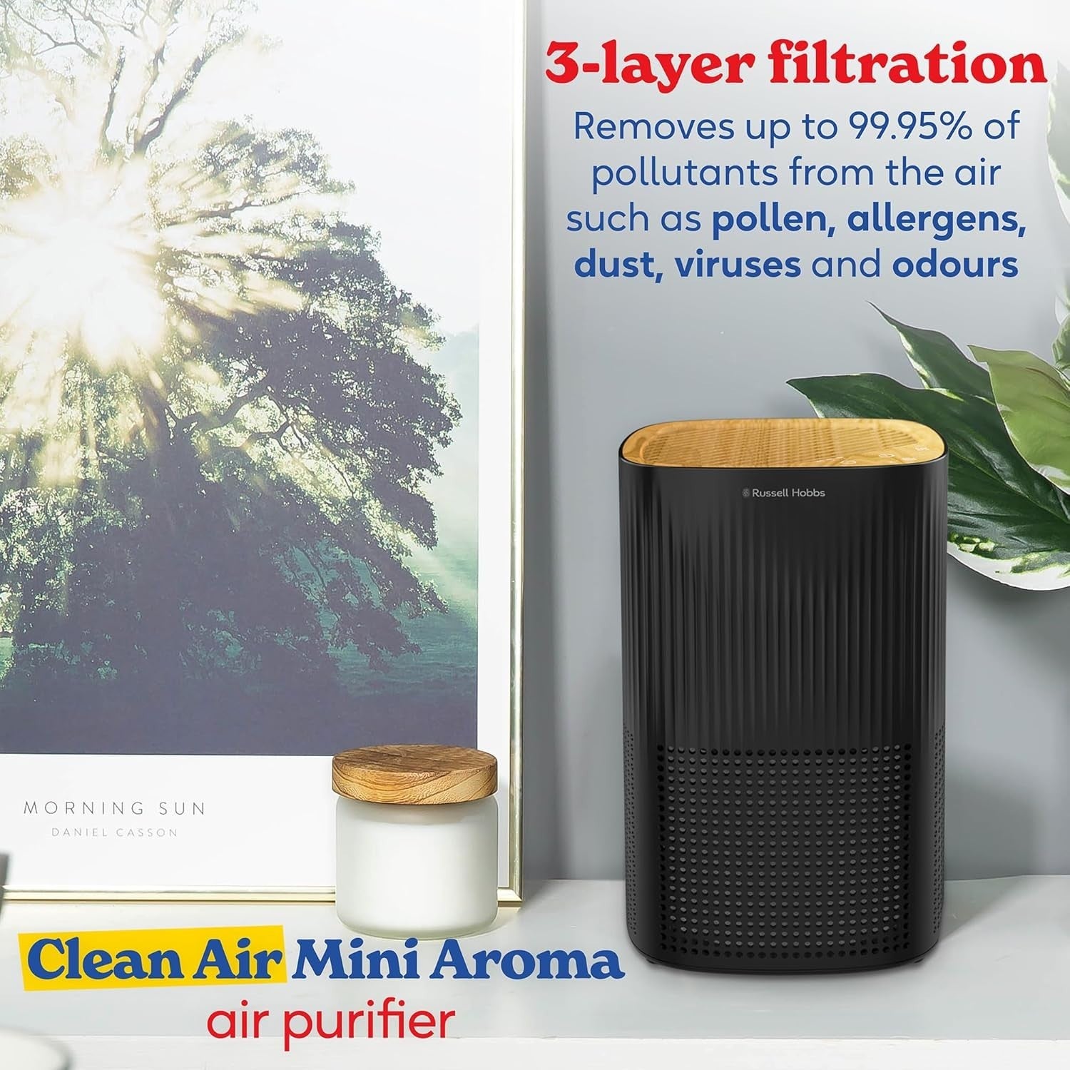 Mini HEPA Air Purifier CADR 100m³/h Bedroom Allergy Odor Aroma