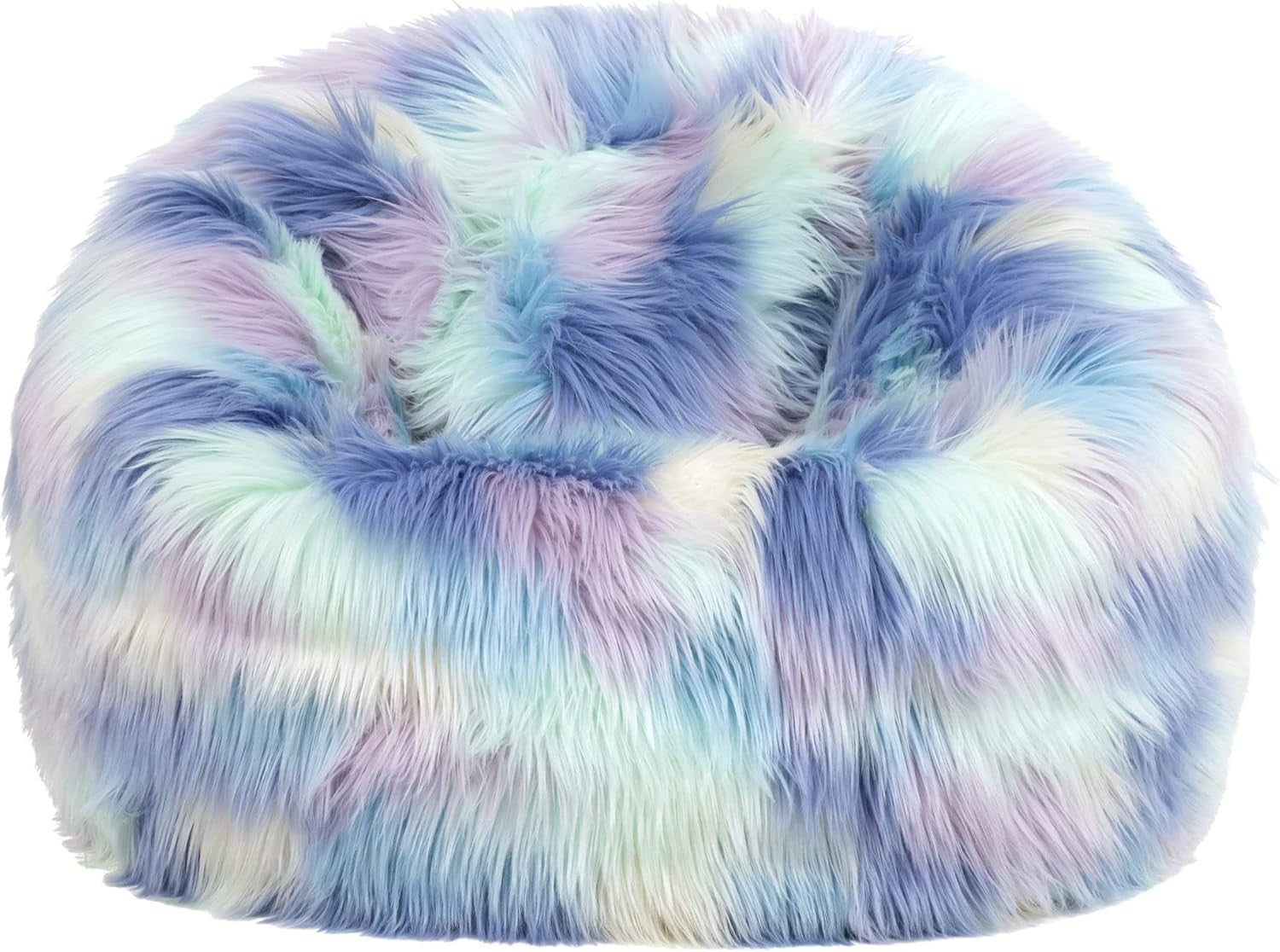 Unicorn Kids Bean Bag Chair Faux Fur Pastel Seat for Bedroom & Playroom