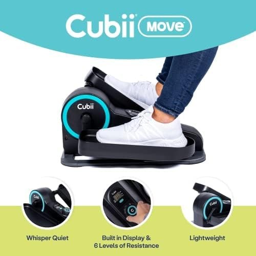 Under Desk Elliptical Pedal Exerciser Quiet Compact Seated Leg Trainer